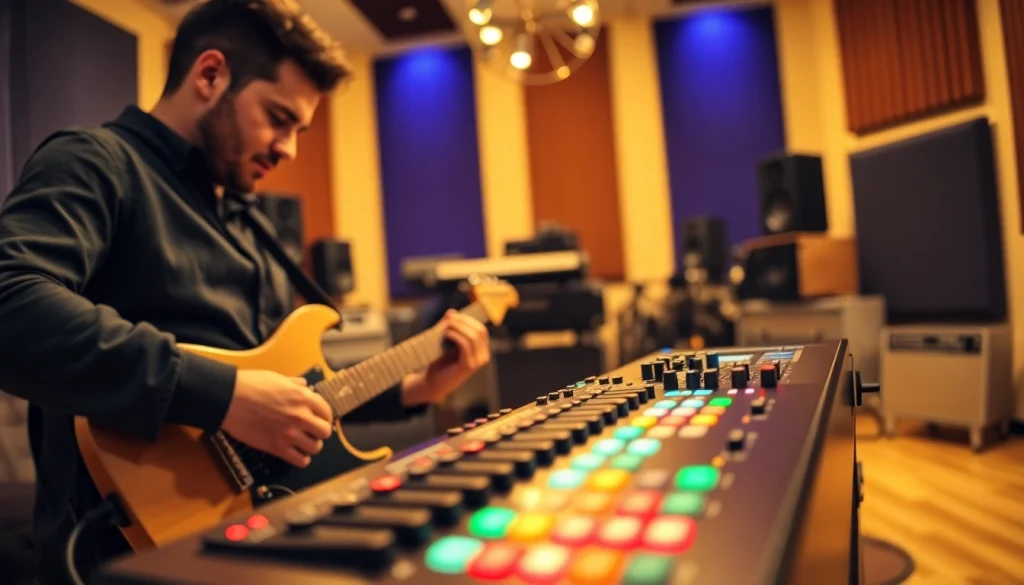 Showcasing the VG99 guitar modeling system in an inspiring studio setting.