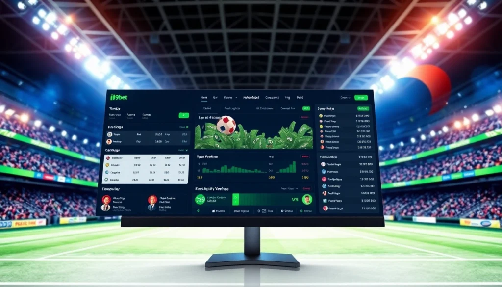 Engage with i9bet sports betting interface showcasing vibrant live action and user-friendly features.