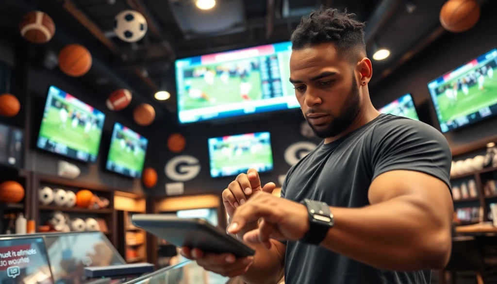 22bet features a professional athlete engaging with the digital betting interface.